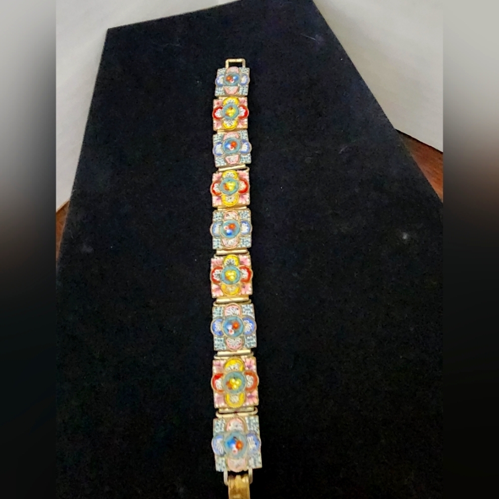 SE30 GM Italy Colorful Ceramic Tile Link Bracelet